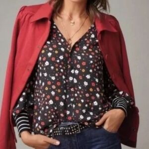 Cabi Black Floral Women's Top